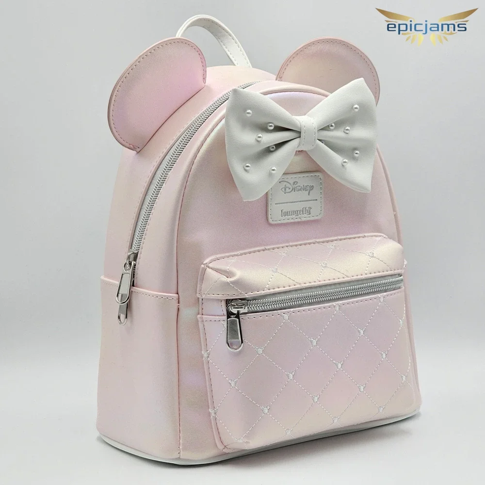 Loungefly Disney Minnie Mouse Pink Pearl Mini Backpack New